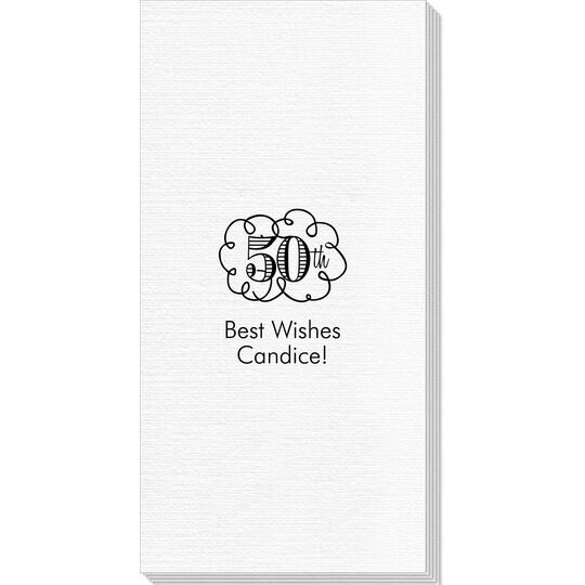 Fun Anniversary Scroll Deville Guest Towels